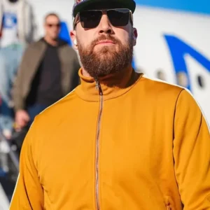 Travis Kelce Super Bowl LIX Team Arrivals Tracksuit Front