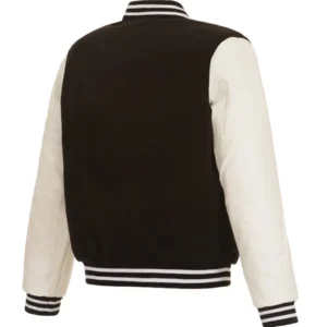 Utah Jazz Brown And White Varsity Wool Jacket Back