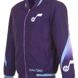 Utah Jazz Purple Bomber Full Zipper Jacket