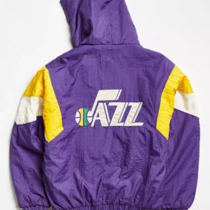 Utah Jazz Starter Pull Over Vintage Bomber Jacket Back 1