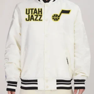 Utah Jazz White Wool Varsity Jacket