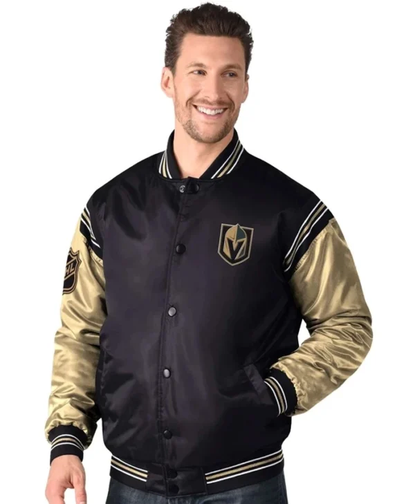 Vegas Golden Knights Black And Gold Satin Jacket