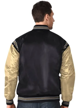 Vegas Golden Knights Black And Gold Satin Jacket Back