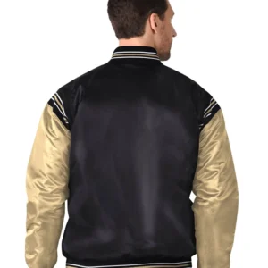 Vegas Golden Knights Black And Gold Satin Jacket Back