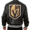 Vegas Golden Knights Black Leather Jacket Back