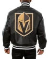 Vegas Golden Knights Black Leather Jacket Back