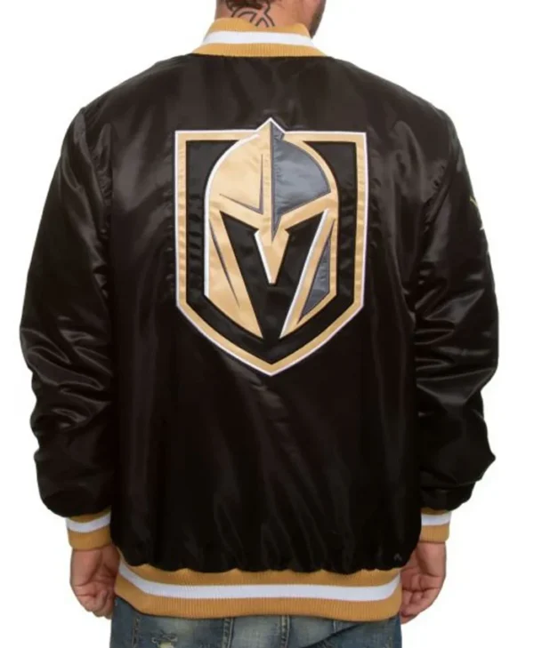 Vegas Golden Knights Bomber Satin Jacket Back