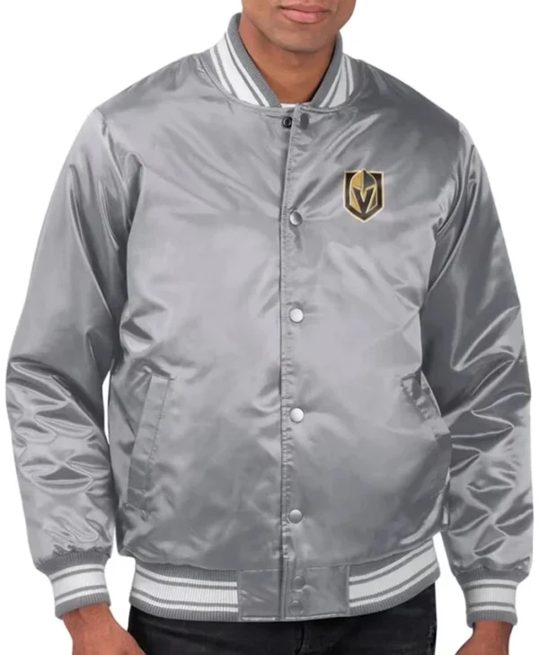 Vegas Golden Knights Grey Satin Jacket