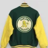 Vintage 90s Oakland Athletics Leather Bomber Varsity Jacket Back