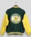 Vintage 90s Oakland Athletics Leather Bomber Varsity Jacket Back