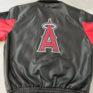 Vintage Bomber Angels Leather Jacket Back