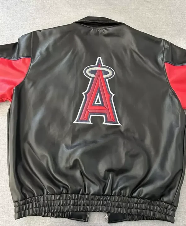 Vintage Bomber Angels Leather Jacket Back