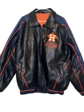Vintage Bomber Astros Leather Jacket