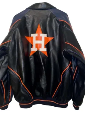Vintage Bomber Astros Leather Jacket Back