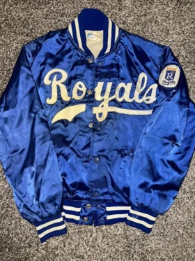 Vintage Kansas City Royals Blue Satin Jacket
