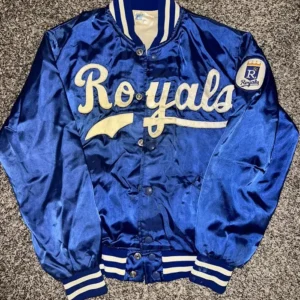 Vintage Kansas City Royals Blue Satin Jacket