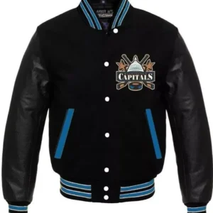 Washington Capitals Letterman Black Varsity Jacket