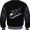 Washington Capitals Letterman Black Varsity Jacket Back