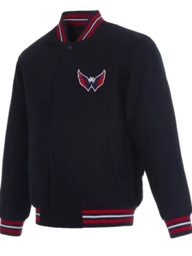 Washington Capitals Navy Blue Bomber Jacket