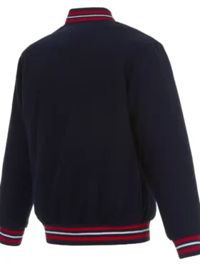 Washington Capitals Navy Blue Bomber Jacket Back