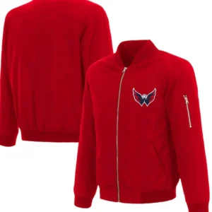 Washington Capitals Red Bomber Zipper Jacket