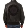 Washington Nationals Black Bomber Leather Jacket Back
