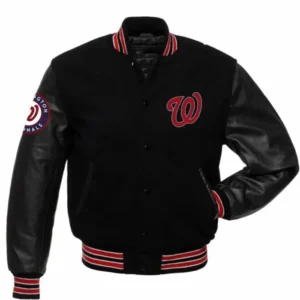 Washington Nationals Black Wool Varsity Jacket
