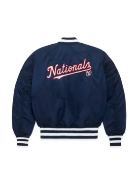Washington Nationals Blue Ma 1 Bomber Jacket Back