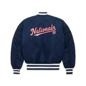 Washington Nationals Blue Ma 1 Bomber Jacket Back