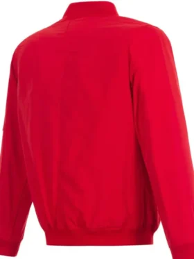 Washington Nationals Red Zipper Bomber Jacket Back