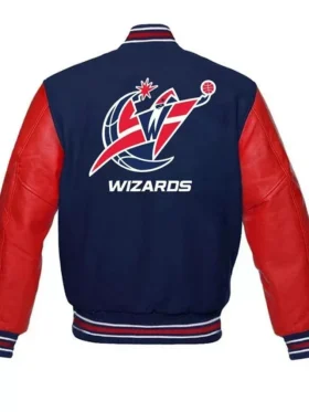 Washington Wizards Leterman Wool Varsity Jacket Back