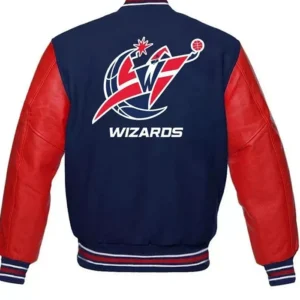 Washington Wizards Leterman Wool Varsity Jacket Back