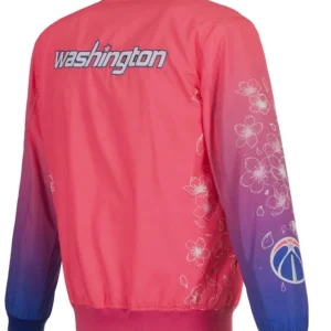 Washington Wizards Pink Bomber Zipper Jacket Back