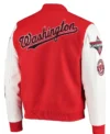 Washington Wizards Red And White Varsity Jacket Back