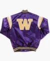 Washington Wizards Satin Purple Bomber Jacket Back