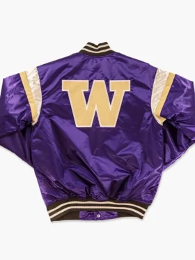 Washington Wizards Satin Purple Bomber Jacket Back