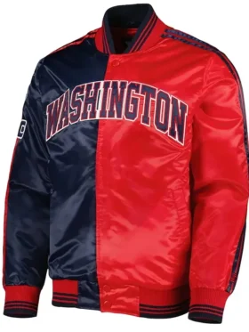 Washington Wizards Satin Red And Blue Bomber Jacket