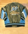 Washington Wizards Vintage Leather Bomber Jacket Back