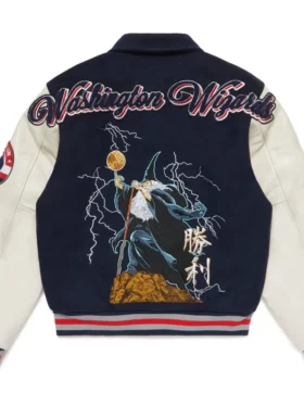 Washington Wizards Wool Varsity Full Snap Jacket Back
