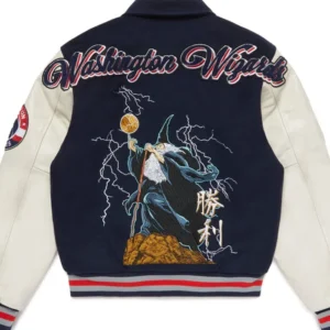 Washington Wizards Wool Varsity Full Snap Jacket Back 