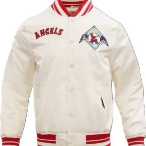 White Satin Angels Bomber Jacket