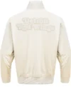 White Satin Detroit Red Wings Bomber Jacket Back