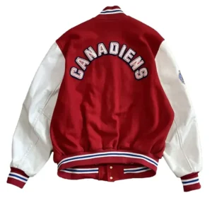 Willa Montreal Canadiens 1993 Red and White Varsity Jacket Back