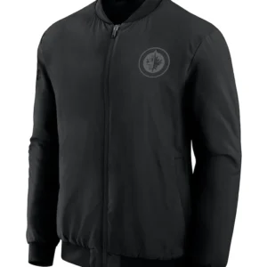 Winnipeg Jets Black Full Zip Bomber Jacket