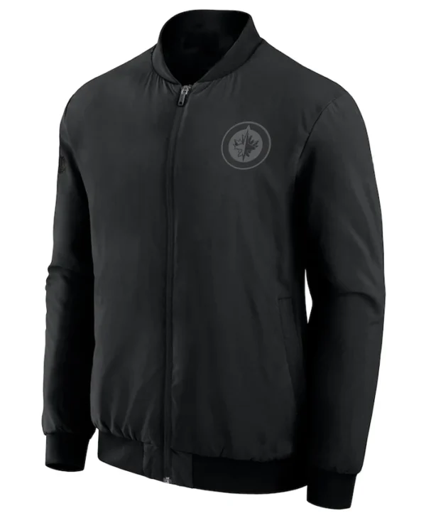 Winnipeg Jets Black Full Zip Bomber Jacket