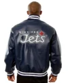 Winnipeg Jets Bomber Leather Jacket Back