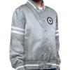 Winnipeg Jets Grey Starter Satin Varsity Full Snap Jacket