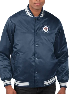 Winnipeg Jets Printed Team Logo Satin Jacket