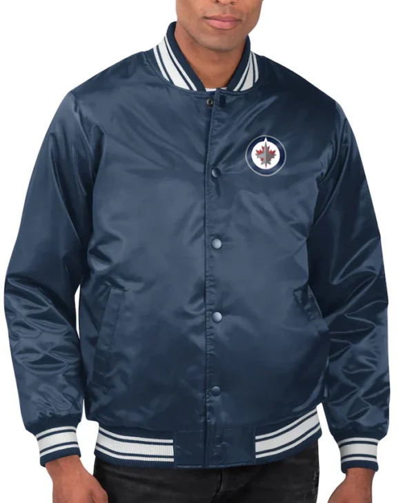 Winnipeg Jets Printed Team Logo Satin Jacket