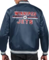 Winnipeg Jets Printed Team Logo Satin Jacket Back